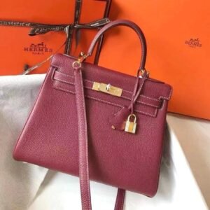 Design Women’s Lychee Grain Top Handle Bag In Genuine Leather - Dubai Fashion LUX